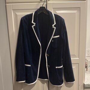 Bask Women’s Navy & White Toweling Blazer